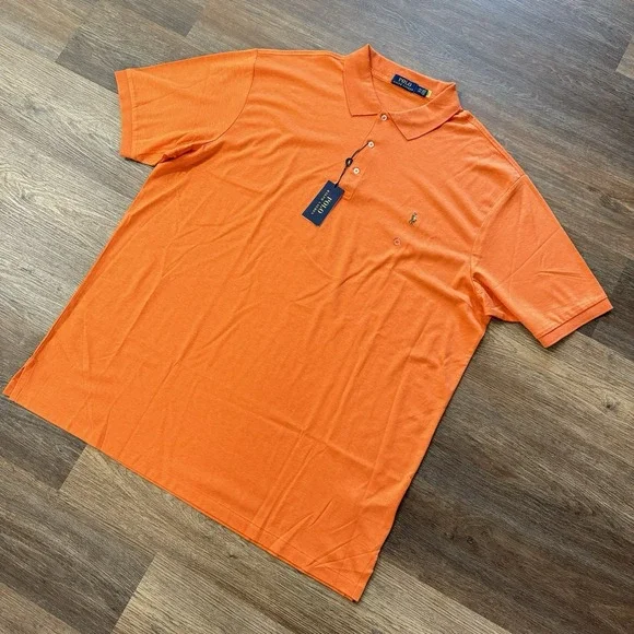 NWT Polo Ralph Lauren Orange Classics Polo Flesh Pony Men's Size‎ 3XLT Preppy